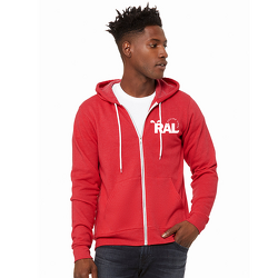 Full-Zip Sweatshirt-  Heather Red